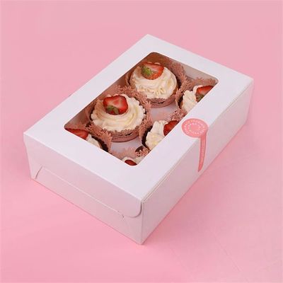 Las cajas de encargo para llevar del acondicionamiento de los alimentos de la magdalena reciclable manchan ULTRAVIOLETA