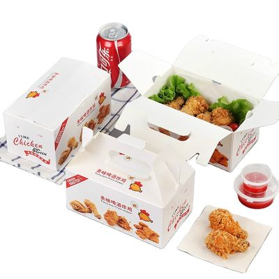 Cajas de encargo disponibles plegables Fried Chicken del acondicionamiento de los alimentos 400gsm