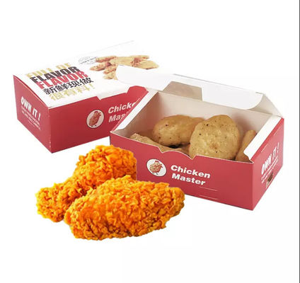 Cajas de encargo disponibles plegables Fried Chicken del acondicionamiento de los alimentos 400gsm