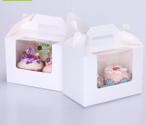 Color de encargo reciclado de 400gsm FBB Mini Cake Box With Handle