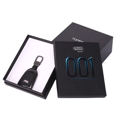 Negro exquisito de lujo Matte Men Gift Boxes Lid del rectángulo y base