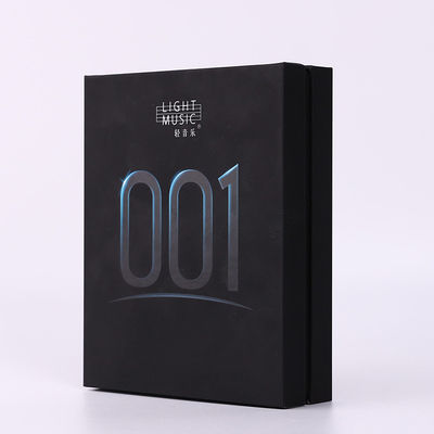 Negro exquisito de lujo Matte Men Gift Boxes Lid del rectángulo y base
