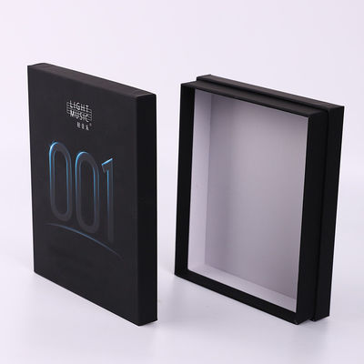 Negro exquisito de lujo Matte Men Gift Boxes Lid del rectángulo y base