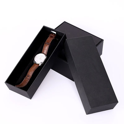 Negro exquisito de lujo Matte Men Gift Boxes Lid del rectángulo y base