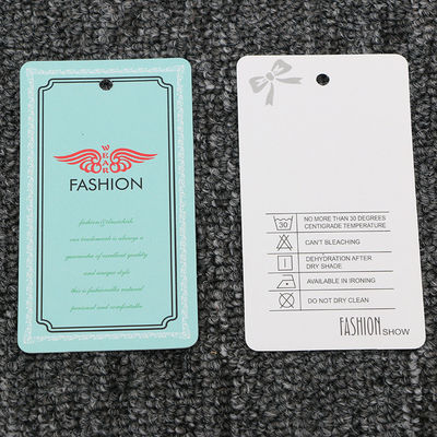 Cartón grabado en relieve rectángulo de Debossed Logo Recycled Hang Tag 300gsm