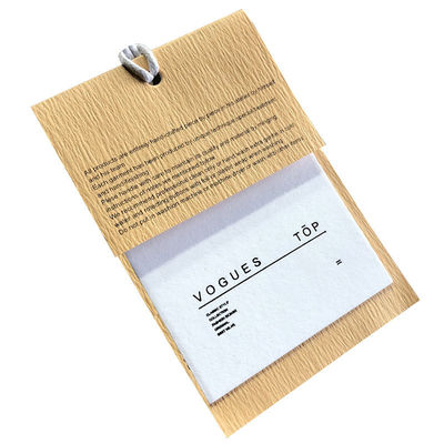 Ropa acanalada Hang Tag With String personalizado de papel iridiscente