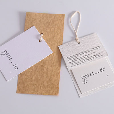 Ropa acanalada Hang Tag With String personalizado de papel iridiscente