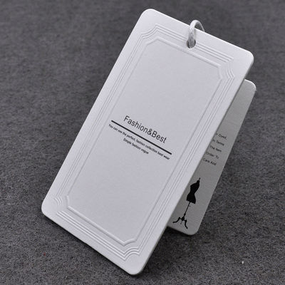 Los zapatos 350gsm de los bolsos cubrieron a Hang Tag Black White Print de encargo de papel
