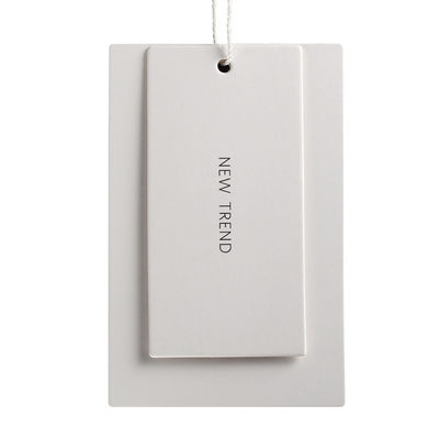 Logotipo de papel a dos caras blanco del cliente de Matte Varnishing Garment Swing Tags