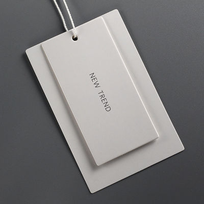 Logotipo de papel a dos caras blanco del cliente de Matte Varnishing Garment Swing Tags