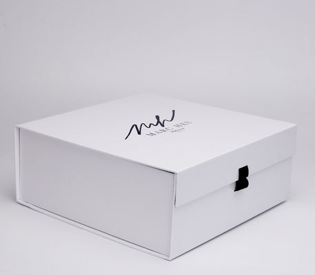 Caja de empaquetado blanca plegable del papel de lujo magnético 185g para la ropa