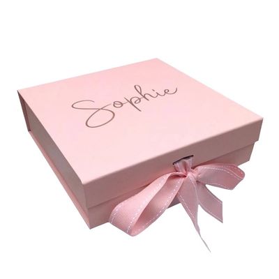 Cajas de embalaje del regalo rosado de CMYK con la cinta