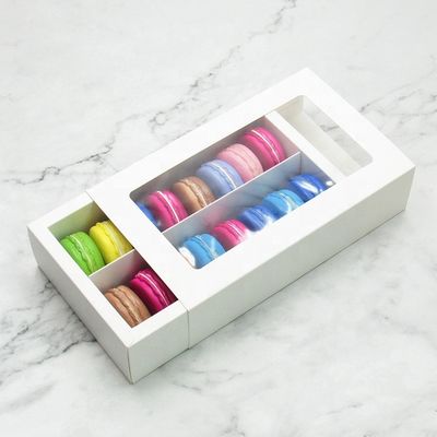 cajas de encargo del acondicionamiento de los alimentos del OEM Macaron con la ventana clara