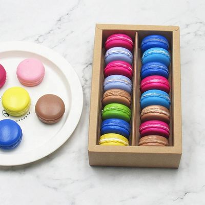 cajas de encargo del acondicionamiento de los alimentos del OEM Macaron con la ventana clara