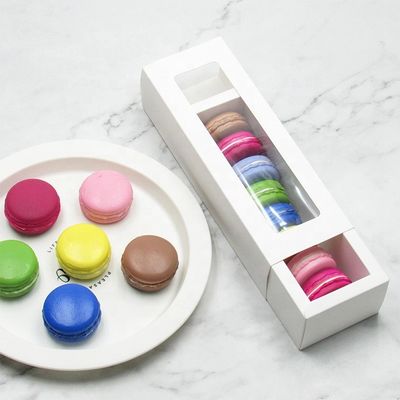 cajas de encargo del acondicionamiento de los alimentos del OEM Macaron con la ventana clara