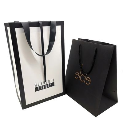 Logotipo laminado de empaquetado de C1S que hace compras Art Paper Tote Bags Custom