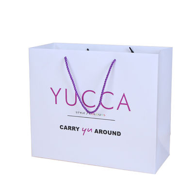 Bolsas de papel reciclables de la cartulina de 300GSM 1m m con estilo multi de los logotipos